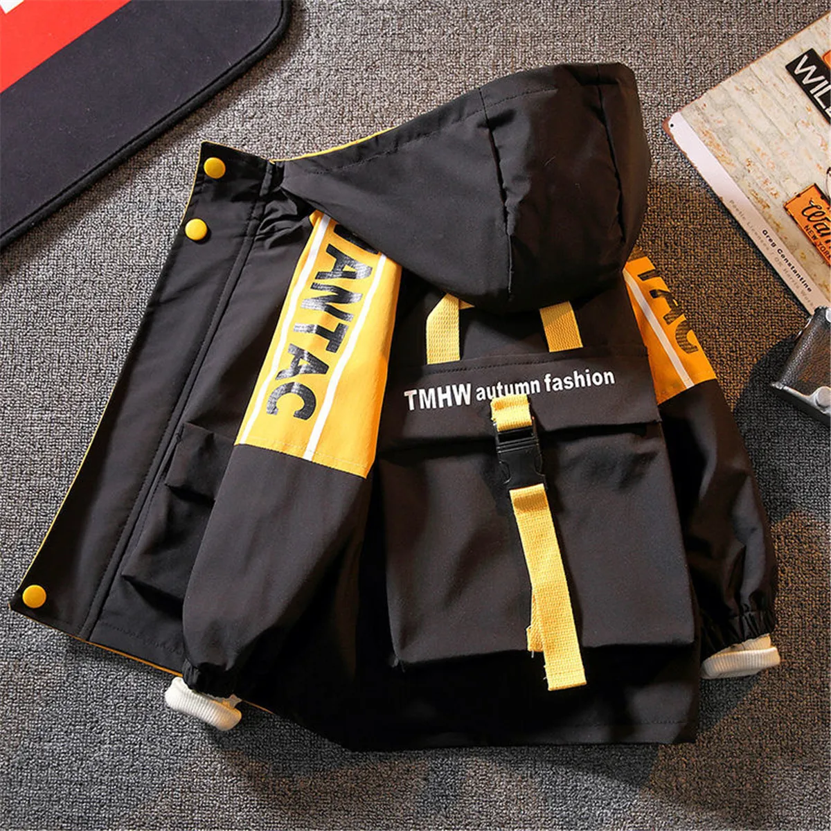 

Baby Boy Jackets Coat Kids Hooded Windbreaker Cotton Outerwear Spring Autumn New Casual Clothing Solid Color Children