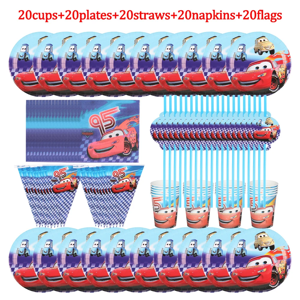 

Украшение в виде мультяшного автомобиля Disney, тарелка для салфеток на день рождения для мальчиков, одноразовая посуда для будущей мамы, высокое качество, подходит для 20 человек