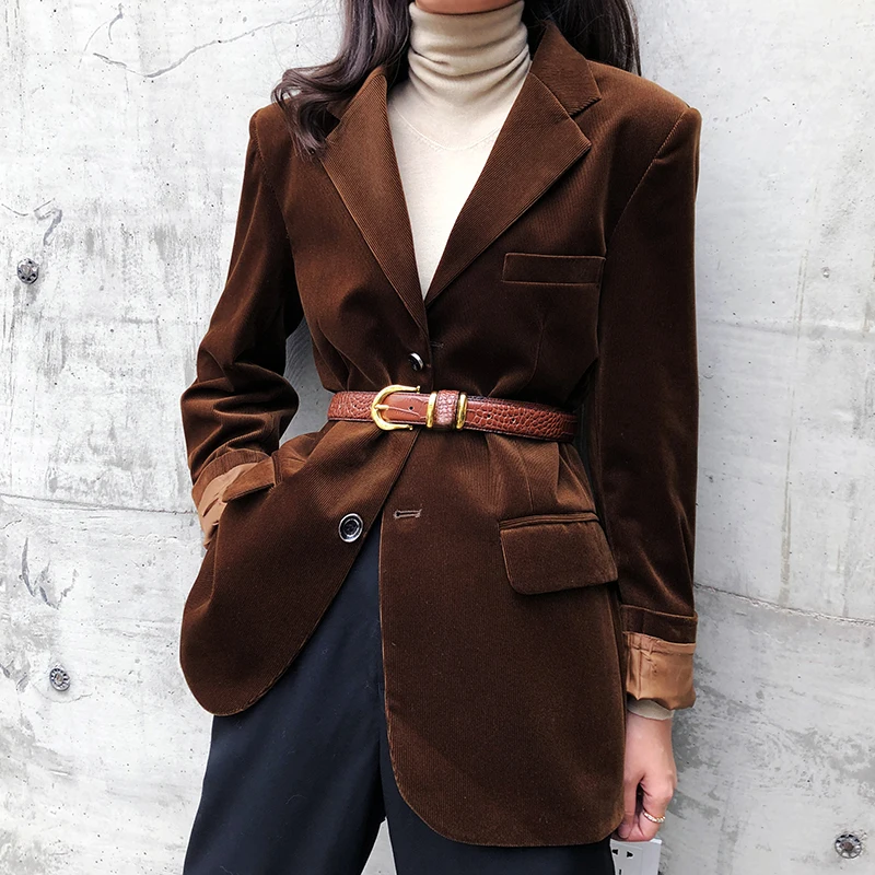

women blazers and jackets Winter clothes women Suits women jacket corduroy blazer women Suit coat thick long blazer feminino