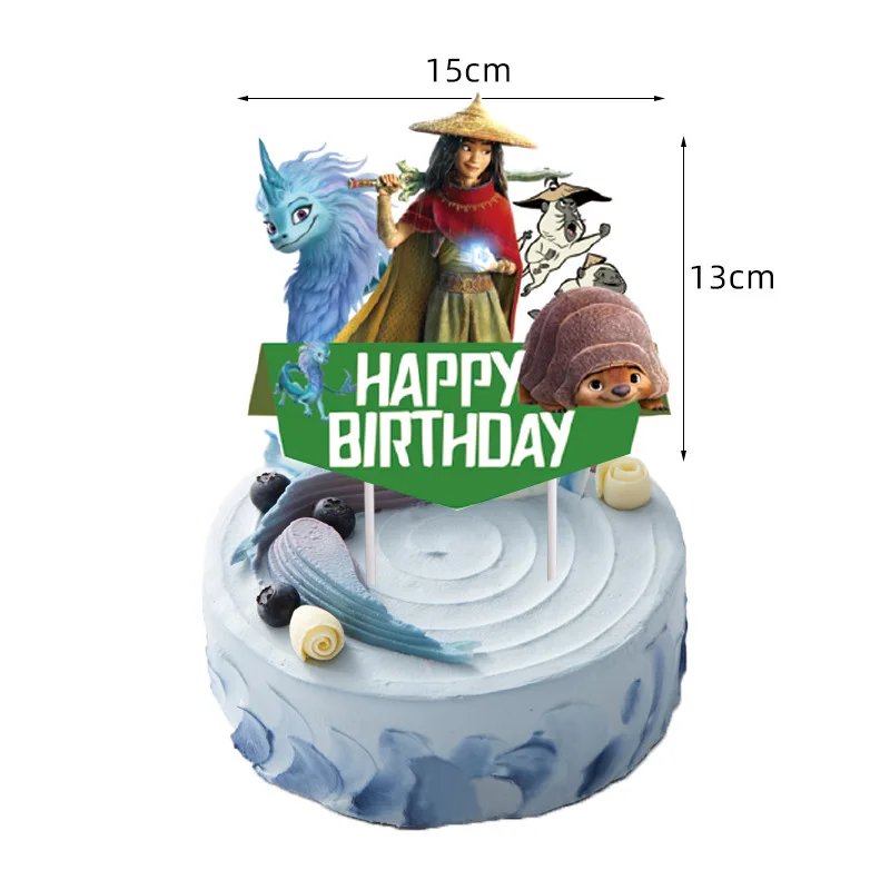 

Disney Raya and The Last Dragon Birthday Party Supplies Dragon Kingdom Cake Decoration Girl Favor Cake Topper Baby Shower Decor