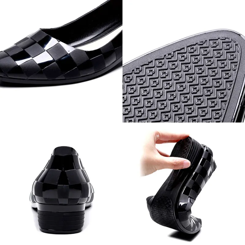 

New Women Shoes Pointed shallow mouth shoe fashion non-slip work shoes Summer Ladies Shoes Soft Sole Wedge heel single shoes