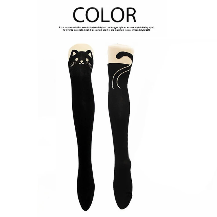 Японские Женские чулки с рисунком кота из мультфильма милые носки для