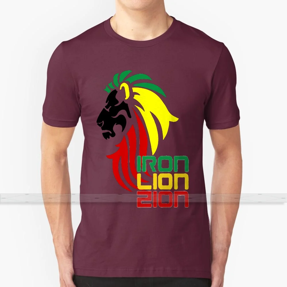 Футболка Reggae Rasta Iron Lion Zion 2 Мужская с 3D-принтом летняя футболка круглым вырезом для