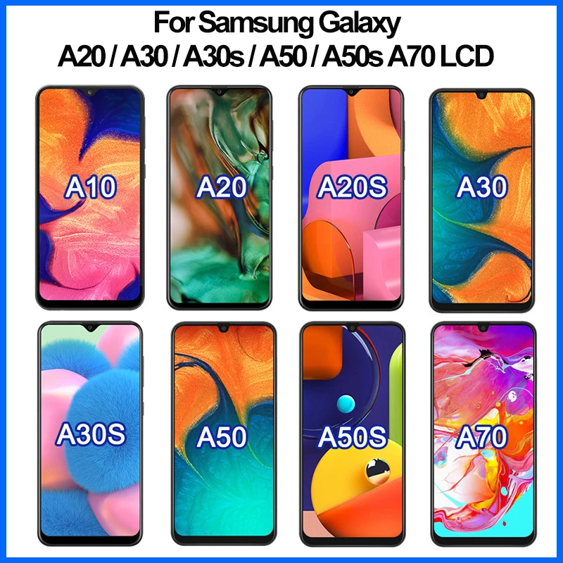 

AMOLED For Samsung Galaxy A20 LCD A30 Display A50 LCD A50S A30S Screen For A205F A305F A307F A505F A507F Touch Screen Digitizer