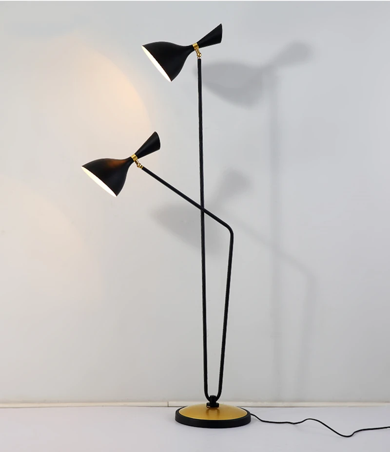 Двойной напольный светильник 2 * E27 новейший дизайн черный или белый