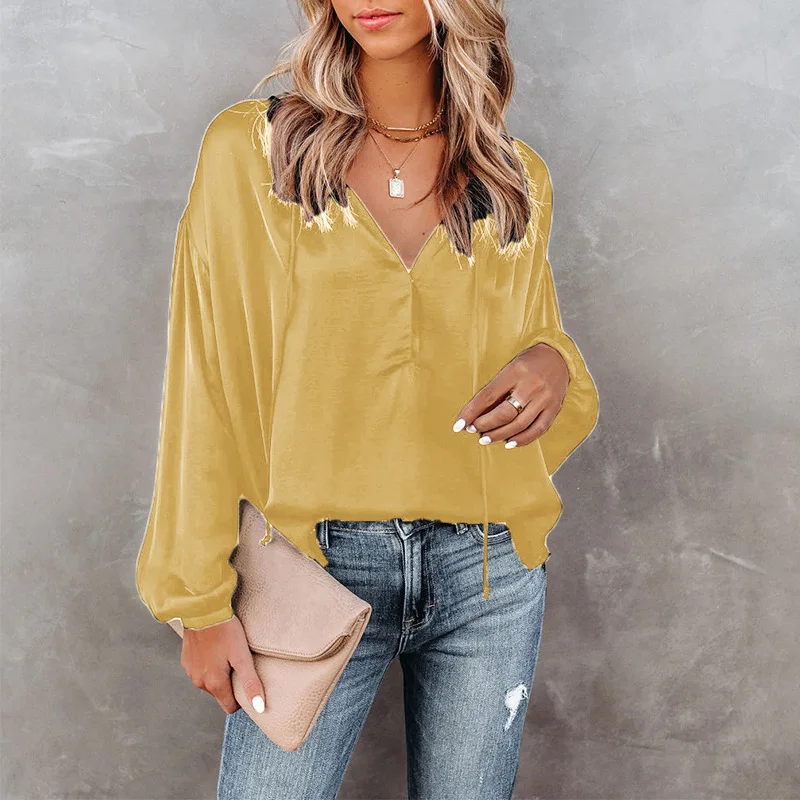 Tops Fashion Blouses V-Neck Flared Sleeves Office Blouse Women Chiffon Blouse Shirt Streetwear Long Sleeve Shirts Blusas Ladies fashion chiffon blouse casual autumn winter ladies sexy v neck tops female women long sleeve shirt blusas dress women
