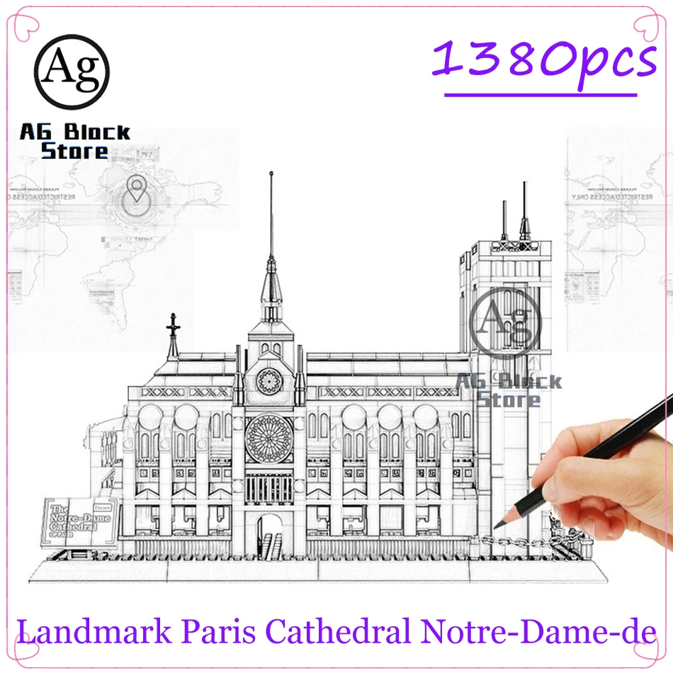 1380 шт. Детский конструктор Наша дама Парижского Собора | Игрушки и хобби