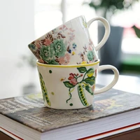 ceramics coffee cup with handle flower couple mug for kitchen tableware birthday party decoration mug %d0%ba%d1%80%d1%83%d0%b6%d0%ba%d0%b0 %d0%b4%d0%bb%d1%8f %d1%87%d0%b0%d1%8f
