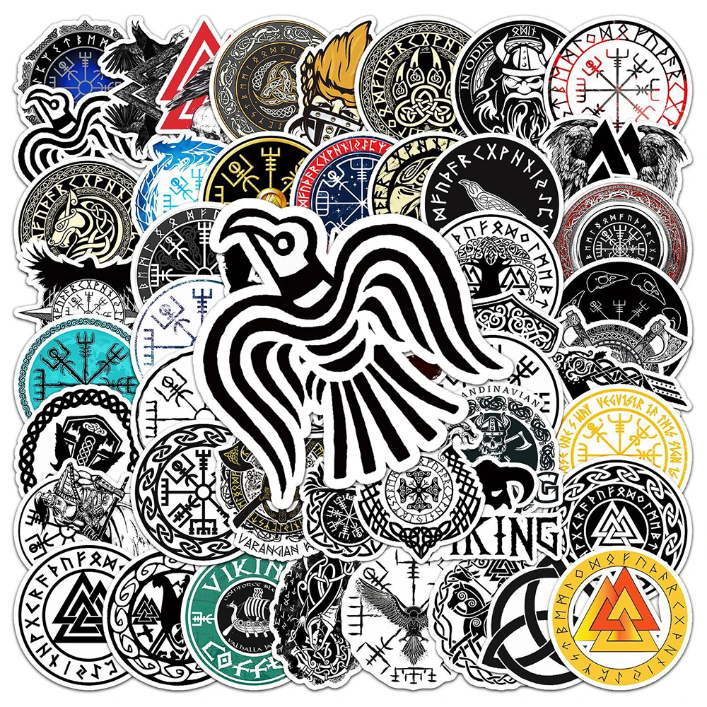 

10/30/50 Pcs Cartoon Totem Sign Viking Pirate Waterproof Graffiti Sticker For Divination Refrigerator Motorcycle Skateboard Toy