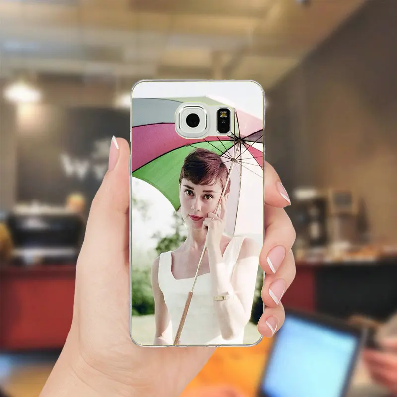 Soft Slim TPU Mobile Phone Cases Cover for Samsung Galaxy Note 2 3 4 5 8 S2 S3 S4 S5 Mini S6 S7 S8 S9 Edge Plus Audrey Hepburn | Мобильные
