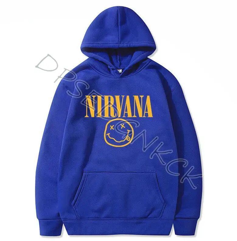 Синий Nirvana, толстовки для мужчин/женщин, весна-осень, с принтом, для мужчин, модные, размер S-3XL, толстовки для мужчин и женщин, толстовка, топы, AO-65 - Цвет: Синий