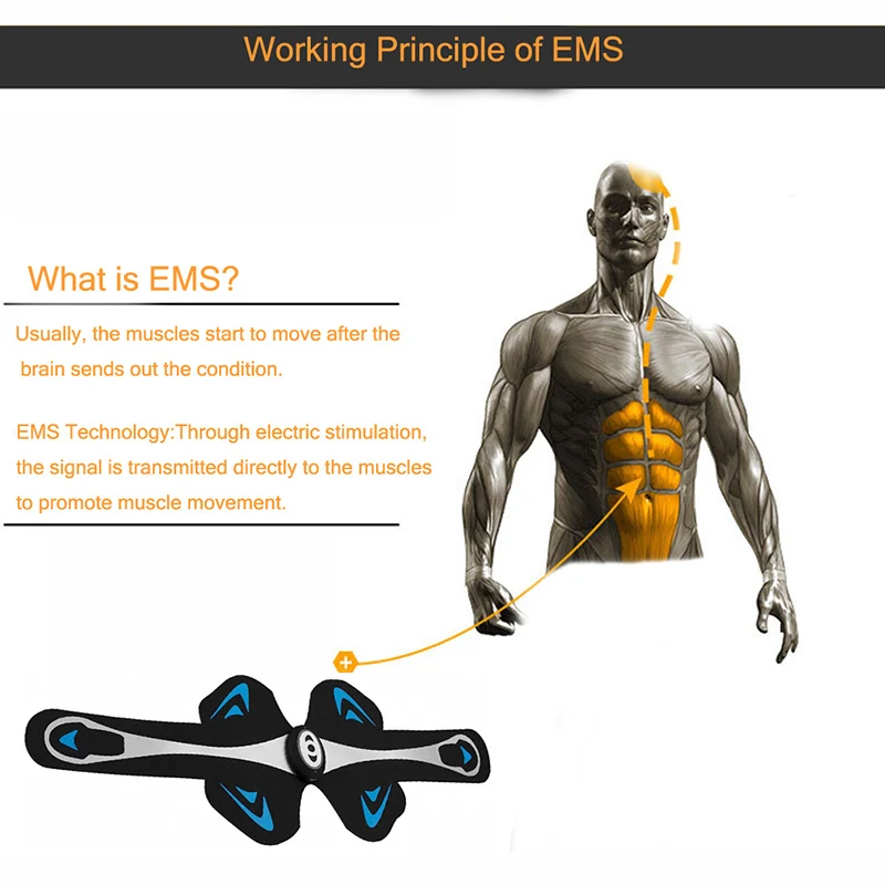 Стимулятор мышц брюшной тренировки ABS EMS тренажер Электростимуляция потеря веса