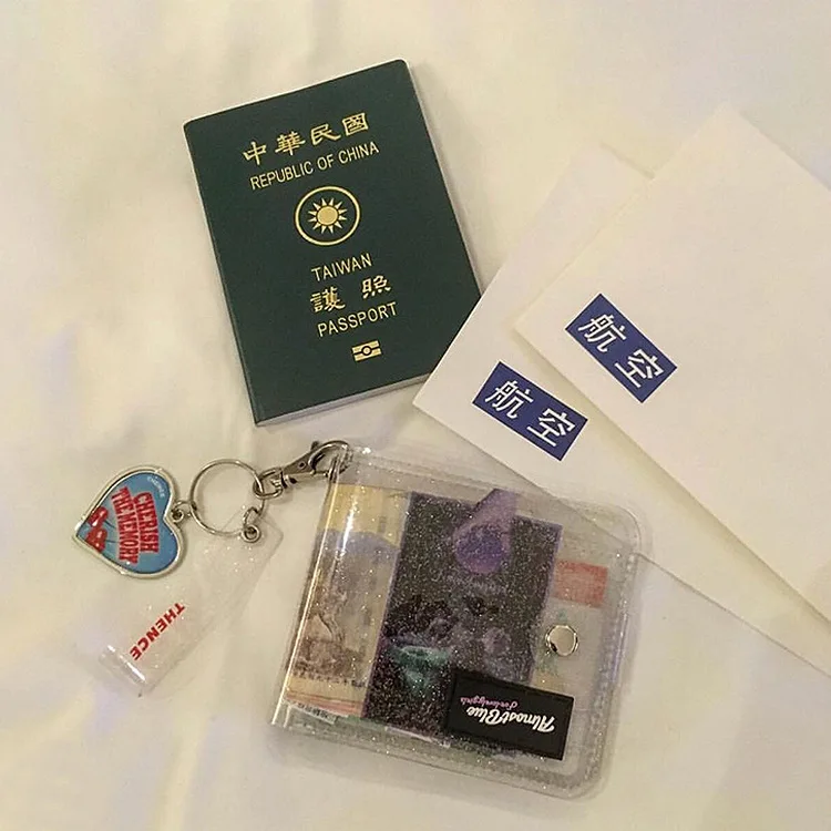 Милая лазерная прозрачная упаковка ID Держатель карты кошельки ПВХ складной