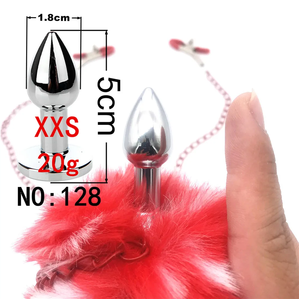 Зажимы для сосков женщин лисий хвост Анальная пробка секс раб зажимы груди БДСМ