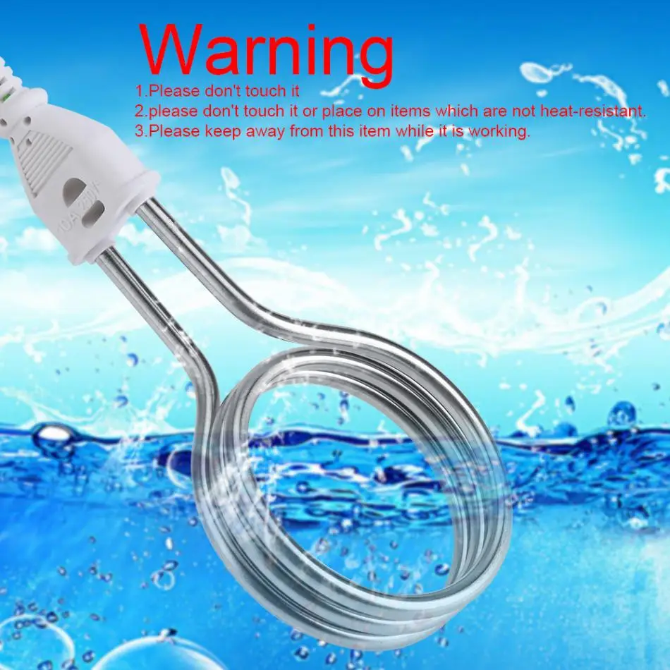 

1800W 220V Immersion Water Heater Stainless Steel Electric Water Boiler Portable Instant Hot Water Heating Rod For Home Travel