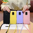 Жидкий силиконовый ремешок чехол для телефона Redmi Note 10 Pro K40 Note 9 8 Mi Poco X3 Pro Mi 11 Mi 10T Pro Чехол шейный ремешок веревка шнур крышки