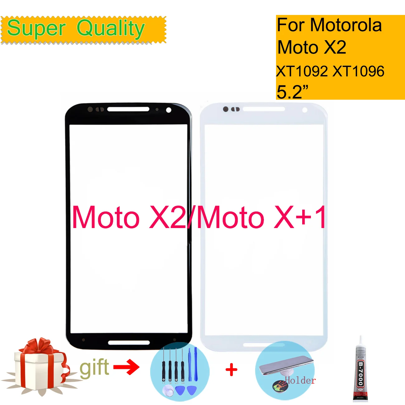 

For Motorola MOTO X2 XT1092 XT1096 XT1097 Touch Screen Front Outer Glass Panel Lens For Moto X+1 LCD Front Replacement