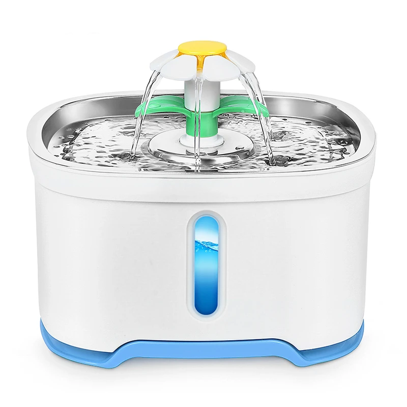 

2.5L Cat Dog Drinking Fountain Automatic Waterer Dispenser Stainless Steel LED Auto Pet Water Fountain