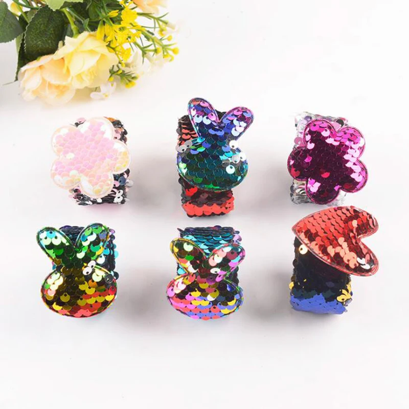 Волшебные Блестки Русалка Браслеты двух Цвет блесток Реверсивный блеск браслет