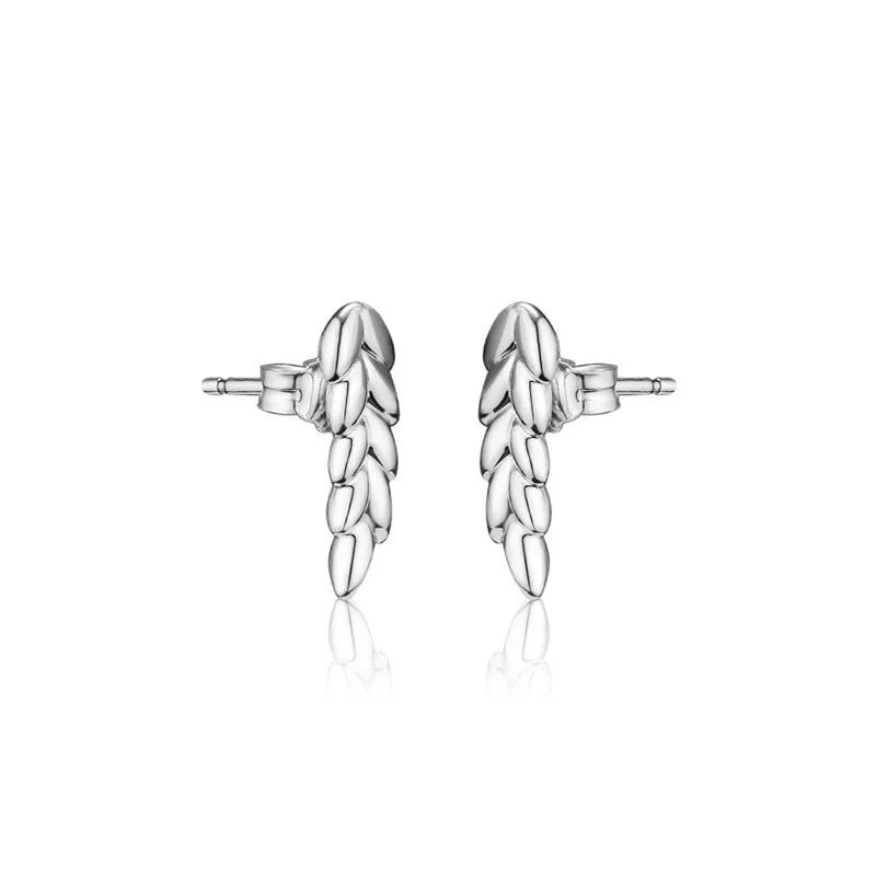 

Curved Grains Stud Earrings 925 Sterling Silver Women Earrings Jewelry Fashion Female Girls Silver Earrings Jewelry Wholesales