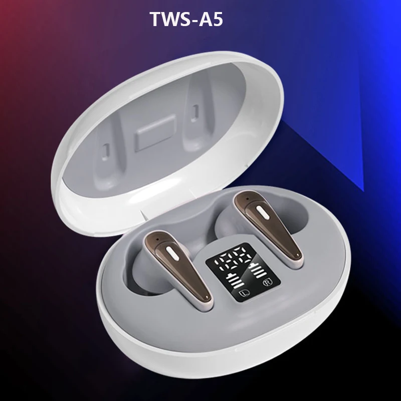 

A5 TWS Earplugs Wireless Bluetooth 5.0 Headset Portable Music Headset Binaural Call High Power Display Headphone