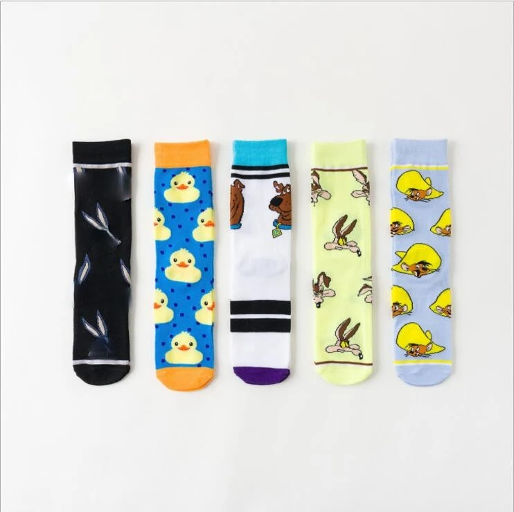 

5pair High Quality male Elegant Lovely Kawaii Cartoon Sweet Harajuku Cotton Women Socks Animals Character Casual Short Socks Hot