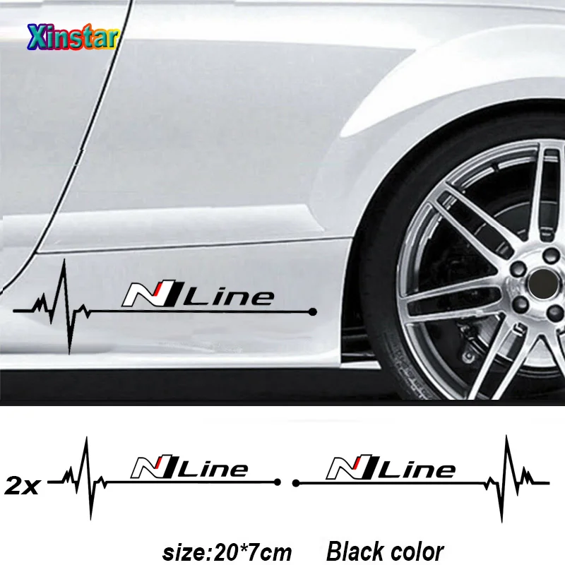 

Наклейка nline для кузова автомобиля Hyundai tucson kona sonata Genesis Solaris veloster i10 i30 i20 i40, 2 шт., аксессуары для украшения автомобиля