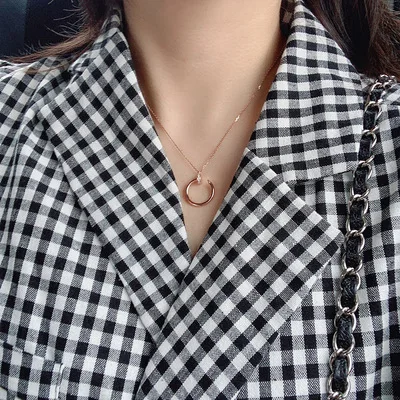 

High-end Luxury Necklace For Women Korean Version Of C-shaped Geometric Diamond Clavicle Chain Simple Neck Jewelry Party Gifts