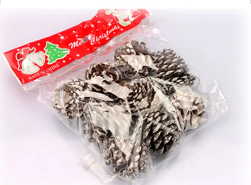 9 шт./компл. Рождественская елка орнамент Висячие шары сосновые орехи Pinecone Рождество Новогоднее украшение изделия C1413 b