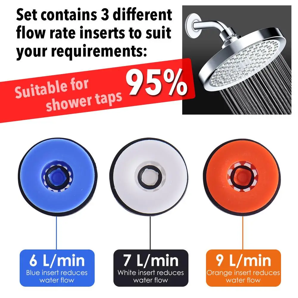 

Hot Sale Shower Head Flow Reducer Limiter Water Saver Device Flow Reducer Limiter For Shower Taps Bathroom Accessories 1/2 Inch