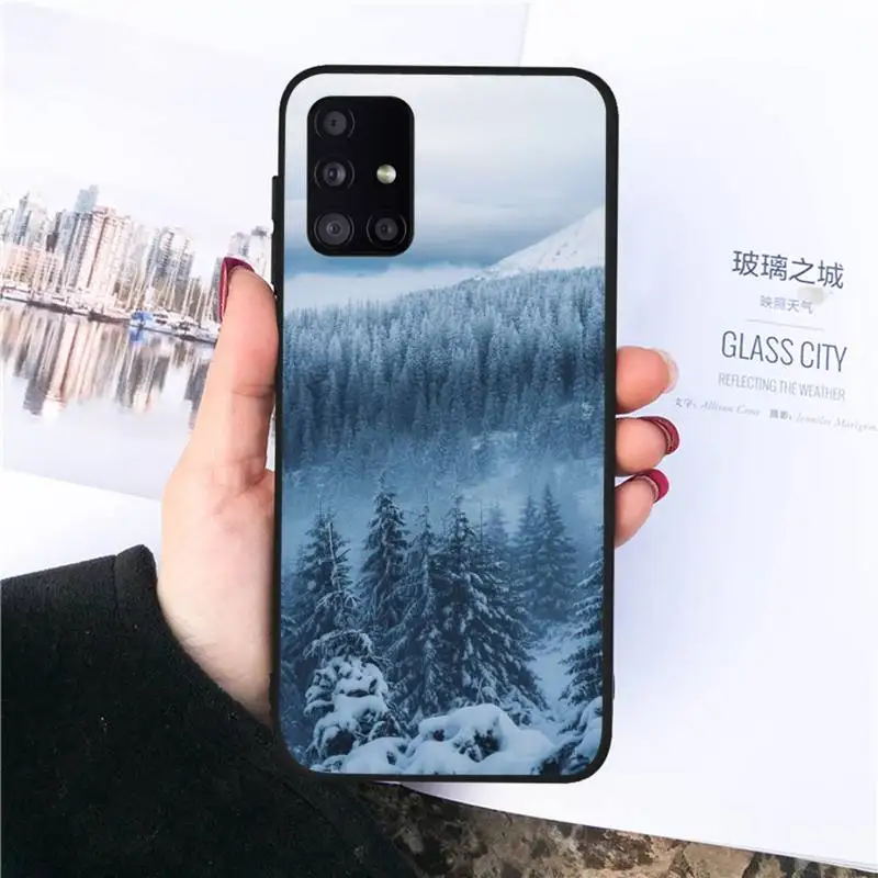 

Winter Snow Mountain Scene Phone Case For Samsung Galaxy S8 S9 S10 Plus S10E Note 3 4 5 6 7 8 9 10 Pro Lite cover