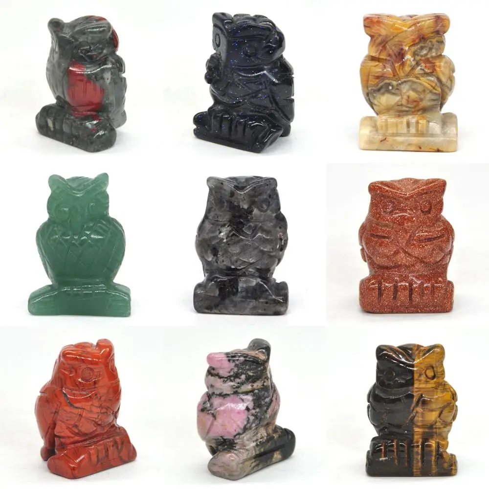 1 5 &quotсова статуя природным драгоценным камнем украшения комнаты исцеления с