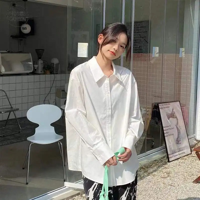

100% Cotton White Shirt Women 2021 Spring And Autumn Students Korean Style Loose Age-Reducing Blouse Jacket shirts