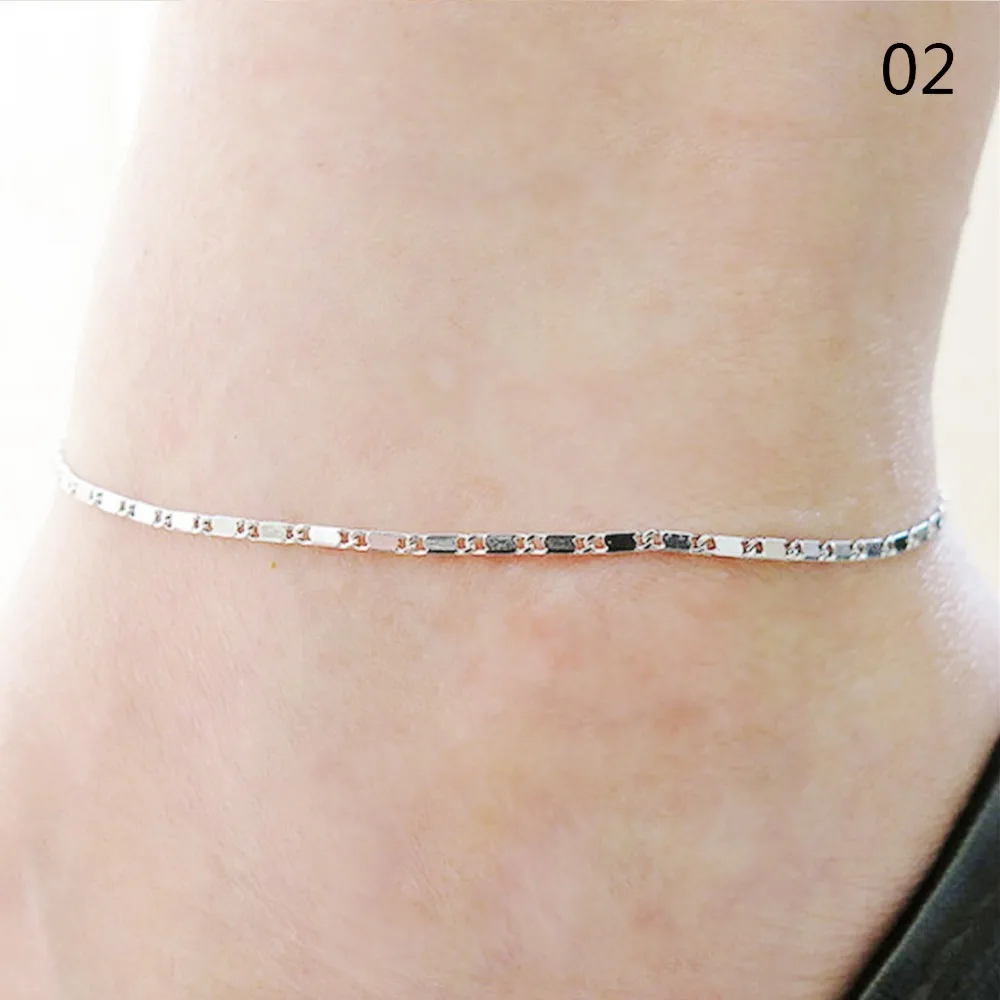

Thin Chain Anklet Street Style Accessory Gold Silver Plated Link Chain Bracelet Anklet Simple Jewelry Gift For Men Women