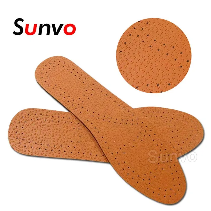 Sunvo/кожаные стельки для мужчин; обувь в деловом стиле; Мгновенно впитывает пот; дышащий дезодорант; заменяет Мужские Стельки с Т-образным внутренним подкладом; Прямая поставка