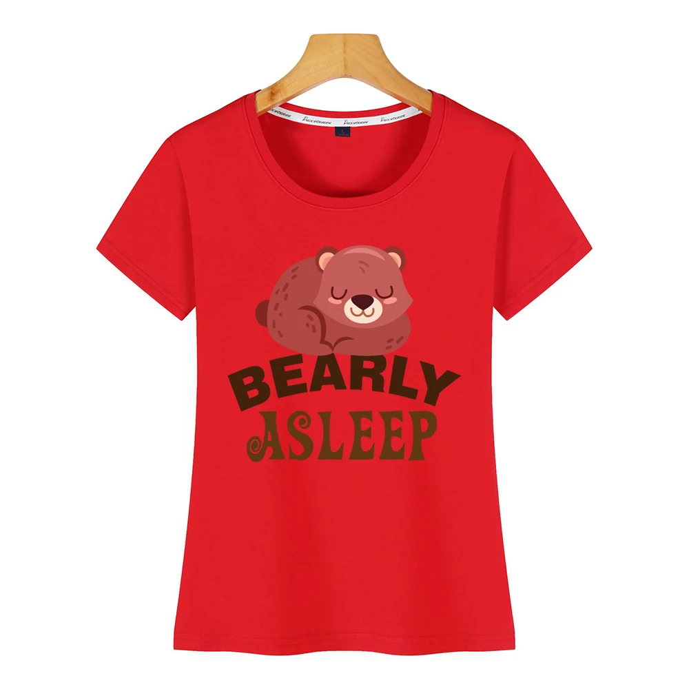 Топы футболки женские bearly awake Fit черные на заказ |
