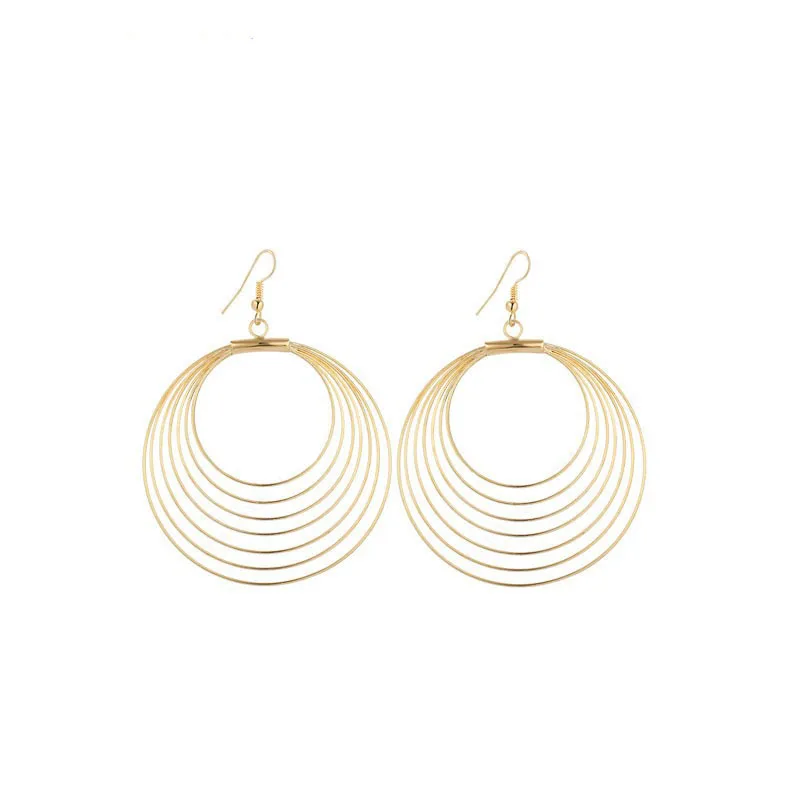 

Серьги в европейском и американском стиле, крупные ювелирные украшения в стиле ретро, большие круглые металлические характерные серьги для...