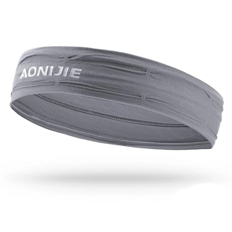 Light Dray AONIJIE тренировочная повязка на голову, нескользящая повязка на запястье, мягкая эластичная бандана для бега, кроссфита, йоги, фитнеса, бега E4086 - Цвет: Light Dray