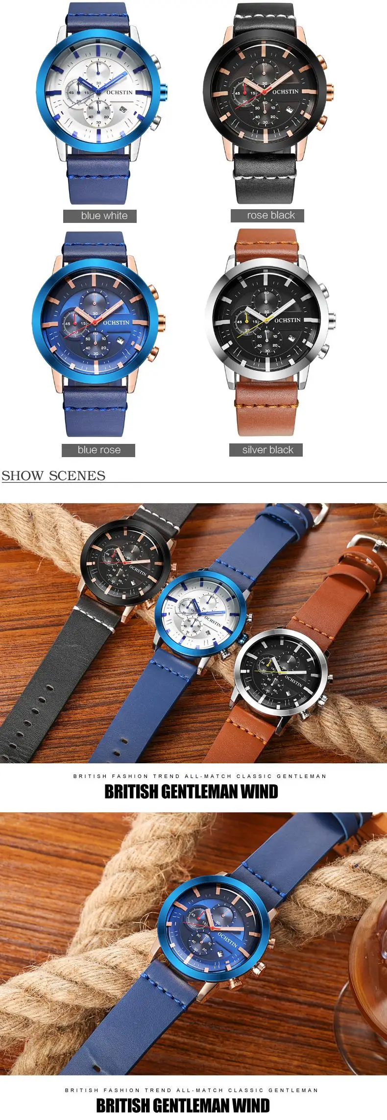 Reloj hombre OCHSTIN модные спортивные часы мужские роскошные многофункциональные хронограф повседневные кожаные наручные часы подарок relogio masculino