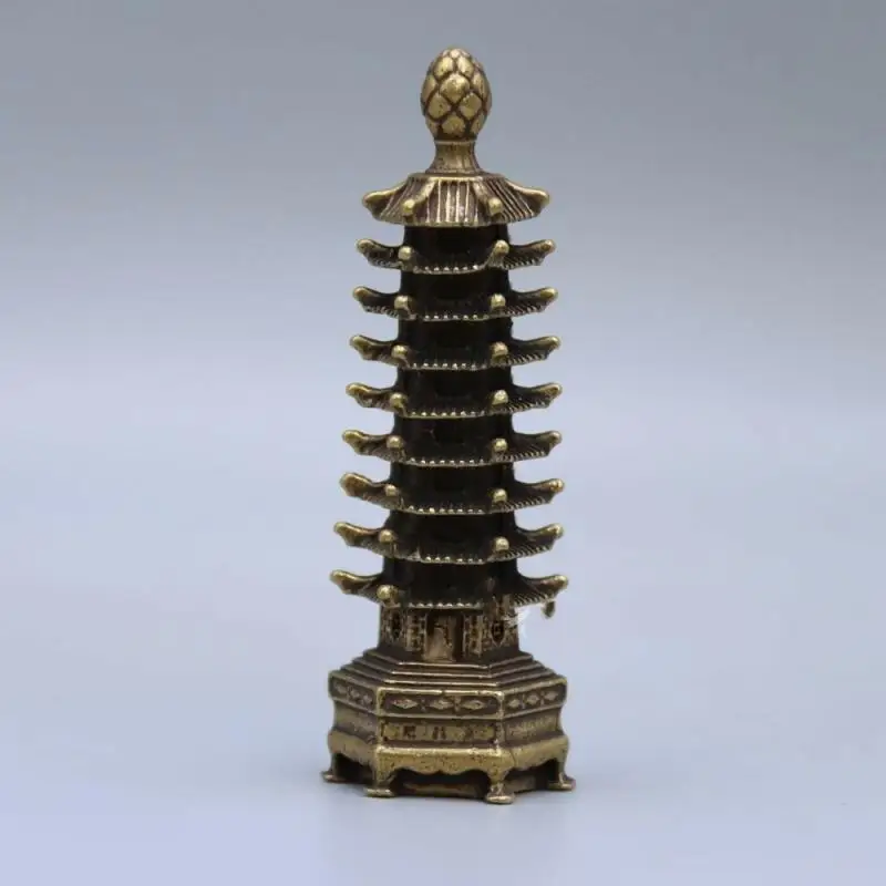 8 5 см китайского бронзового девяти слоев башня Wenchang ступа пагода Статуэтка
