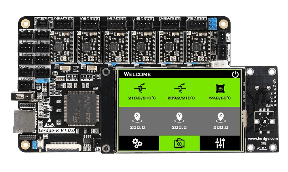 LERDGE 3d плата принтера ARM 32-битная плата управления контроллер материнская плата 3,5-дюймо вый экран Diy частей материнской платы матч PT100 датчик TMC2208 LV8729 A4988 для Ender 3 CR10