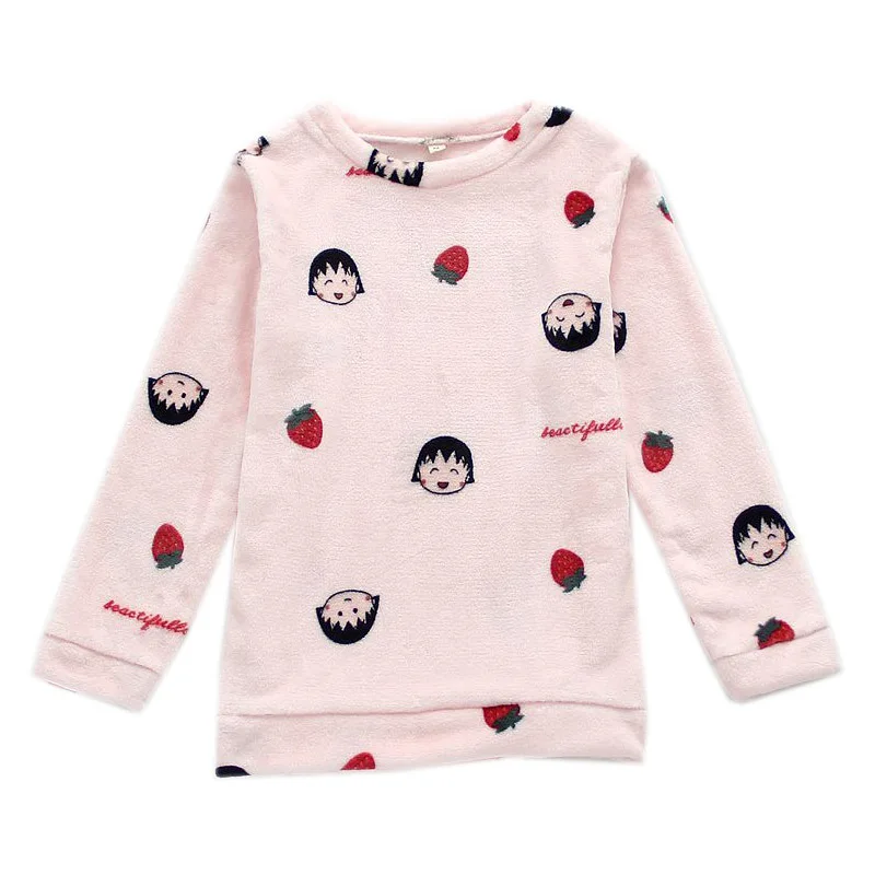 

Japanese style new autumn and winter thickening ladies pajamas suit flannel warm cute cartoon velvet long-sleeved trousers women