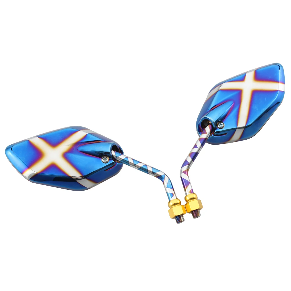 Мотоциклетные сгоревшие титана боковые зеркала заднего вида руль крепление зеркала для Harley Spostster Dyna Cafe Racer Scooter Cruiser