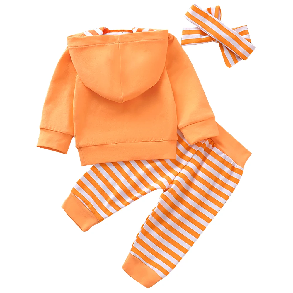 Комплект из 3 предметов костюм в полоску с длинным рукавом солнце капюшоном для