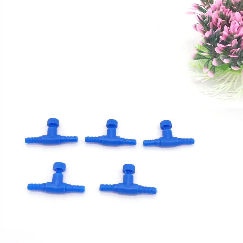 Blue 5 шт./лот, воздушный регулирующий клапан для аквариума, 2, 3 способа, воздушный насос для аквариума, соединительный клапан управления, воздушный трубчатый шланг для аквариума - Цвет: Blue
