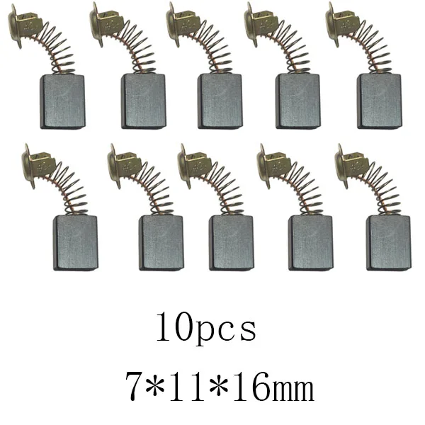 

10 шт./лот 7 × 11 × 16 мм Электроинструмент графитовый Медный двигатель углеродная щетка запасные части для электрических двигателей графитовая щетка замена