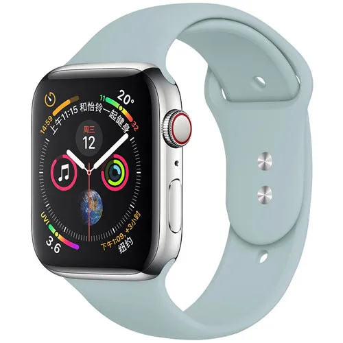 light light blue 25 Спортивный ремешок для Apple Watch ремешок 44 мм 40 4 3 iwatch ремешок 42 мм 38 мм силиконовый pulseira ремешок для часов Браслет Apple watch 5 ремешок 44 мм - Цвет ремешка: light light blue 25