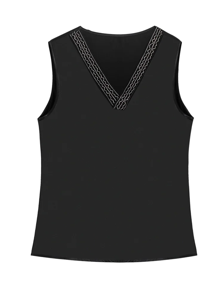 

Summer Silk Tank Top Women Satin Korean Fashion Sleeveless Office Lady Spaghetti Strap Tank Top Loose Green Tops for Women