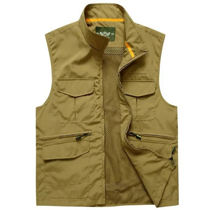 

Men's Quick Dry Vests Mesh Multi-Bag Photography Hunting Advertising Fishing Vest Detachable Vest Size M-XXXL Army Green