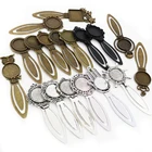 Мода 2 шт.18 мм 20 мм внутренний размер античная посеребренная бронза черный простой стиль ручной работы закладка кабошон основа камея установка